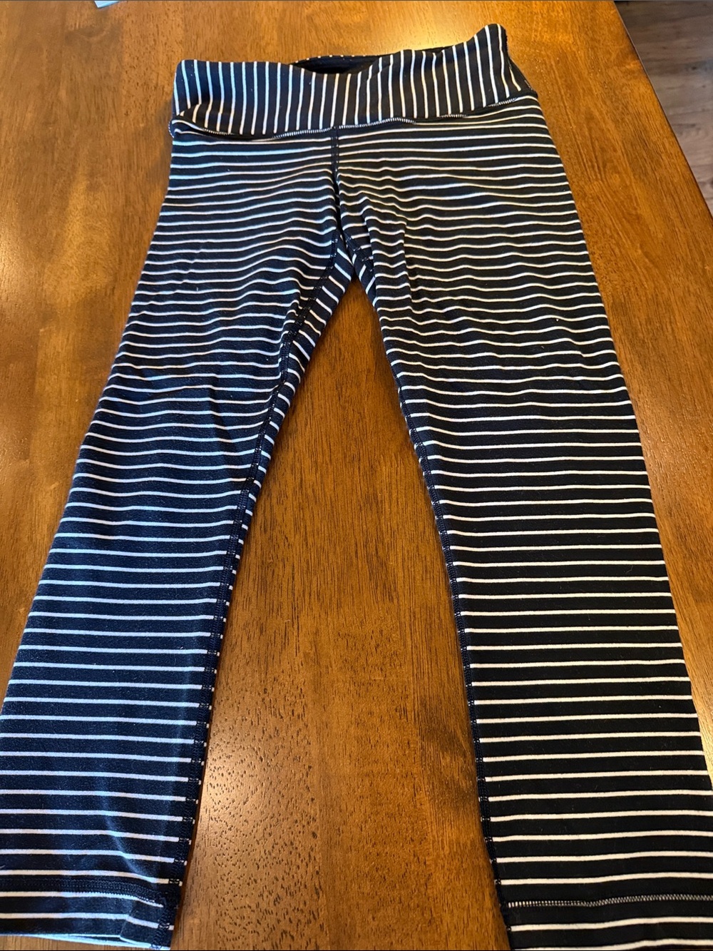 lululemon athletica Black and White Striped Leggings